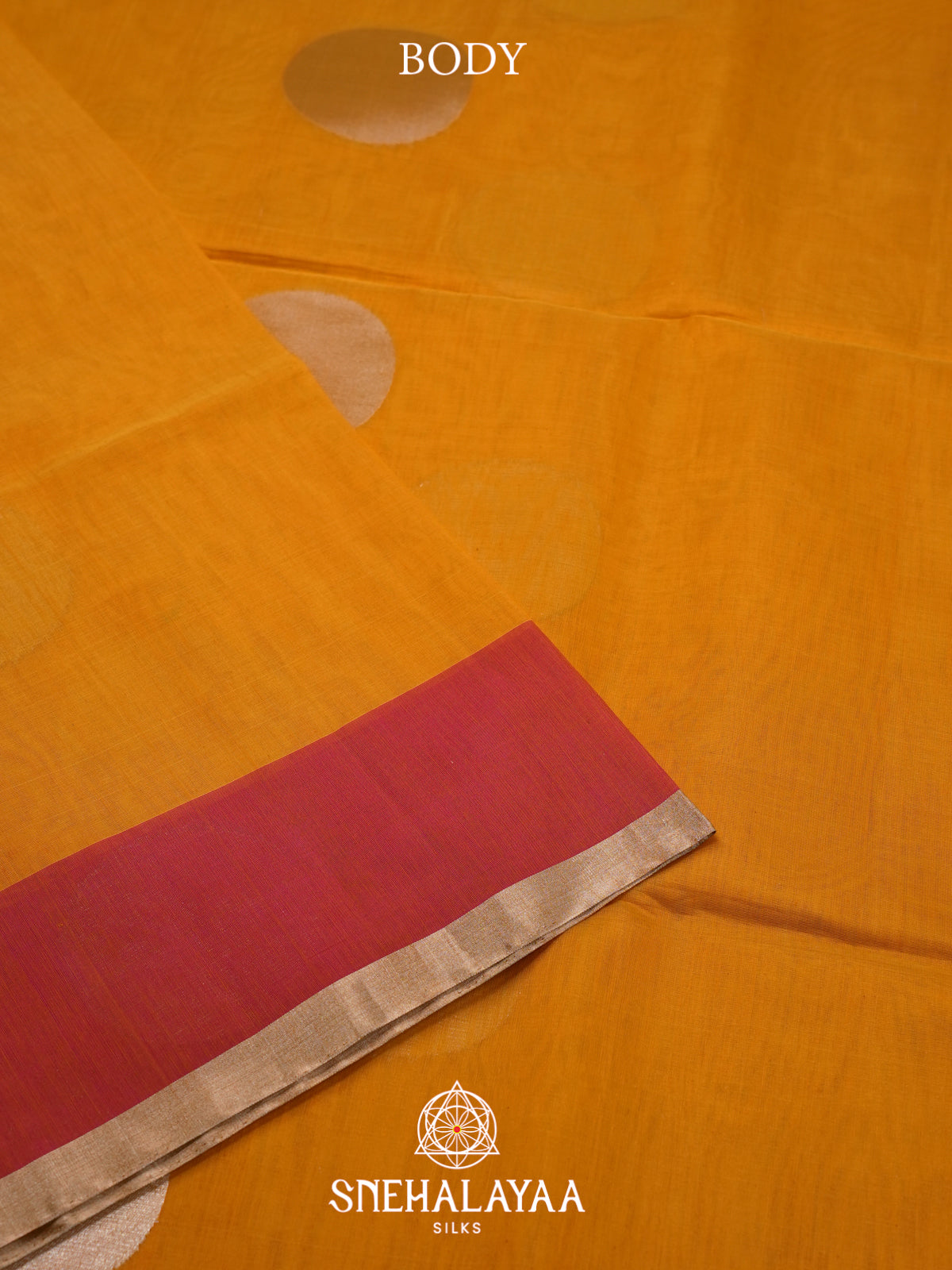 Mustard Kora Silk Cotton Saree