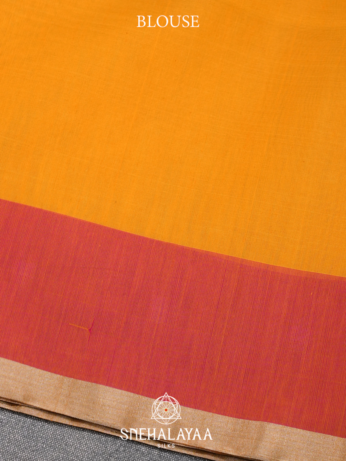Mustard Kora Silk Cotton Saree