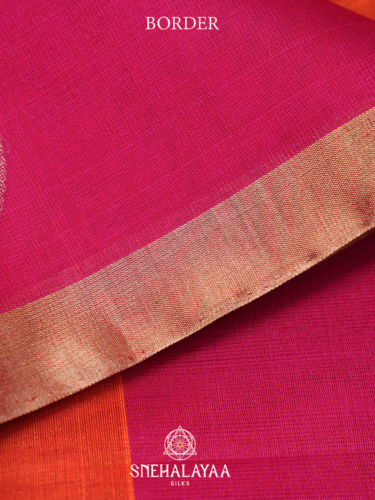 Coral Orange Kora Silk Cotton Saree