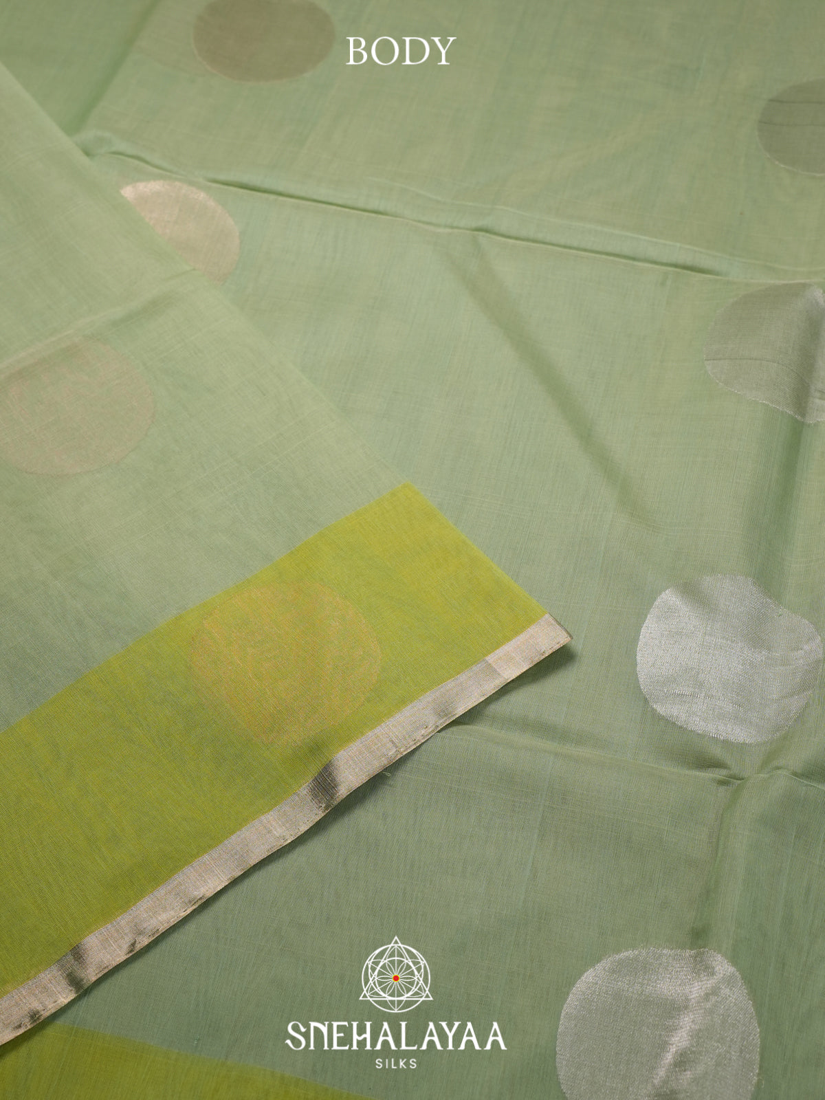 Sage Green Kora Silk Cotton Saree