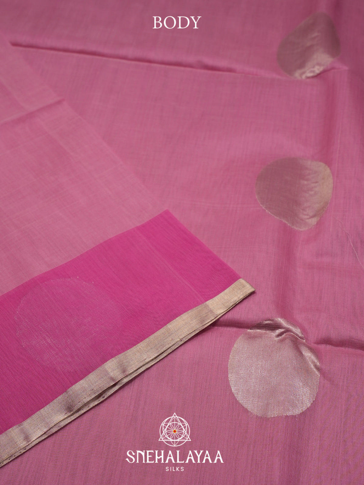 Pink Kora Silk Cotton Saree
