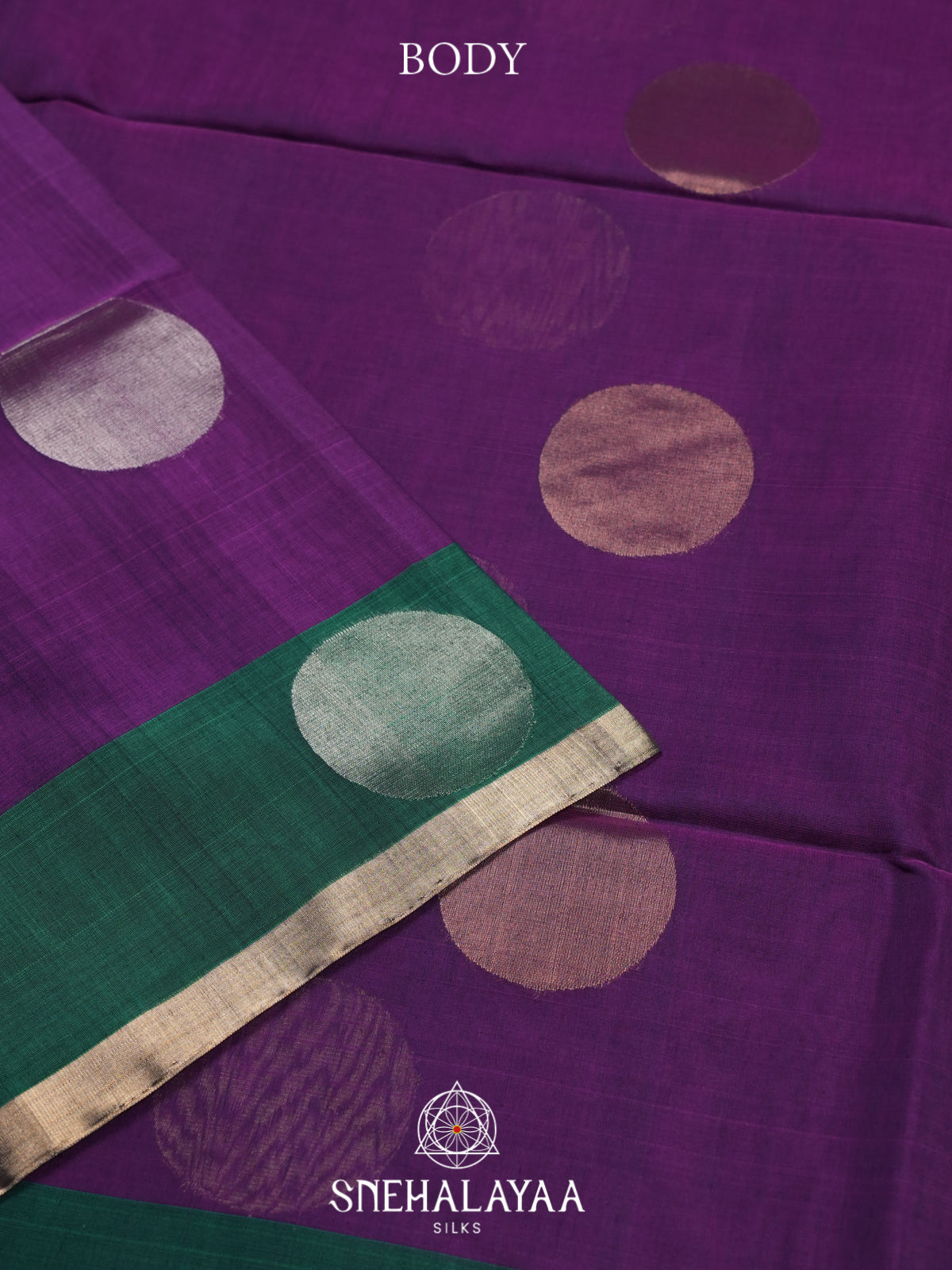 Purple Kora Silk Cotton Saree