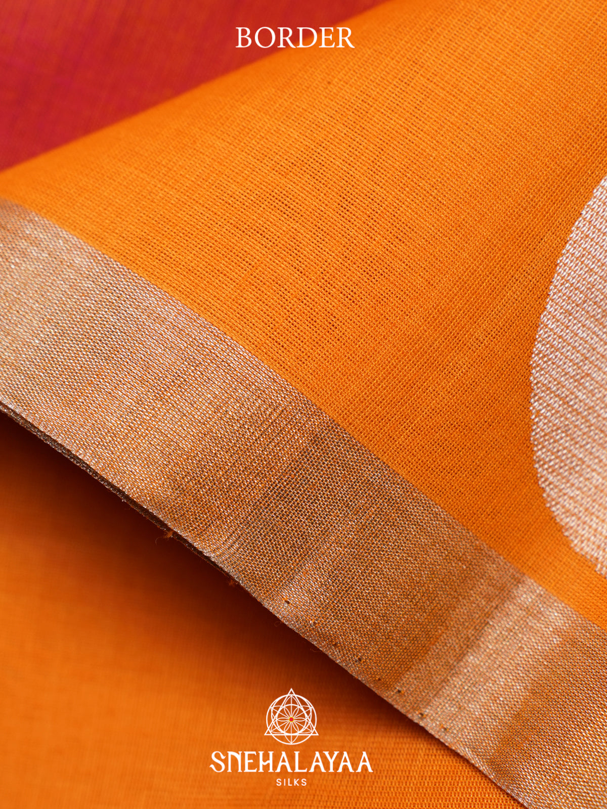Orange Kora Silk Cotton Saree