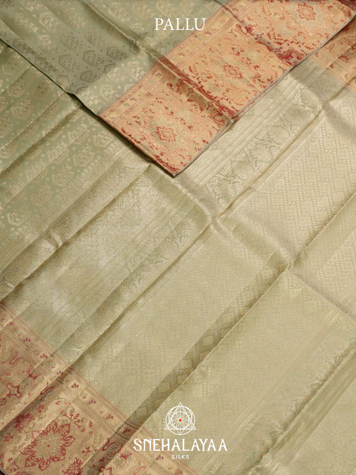 Sage Green Kanjivaram Silk Saree