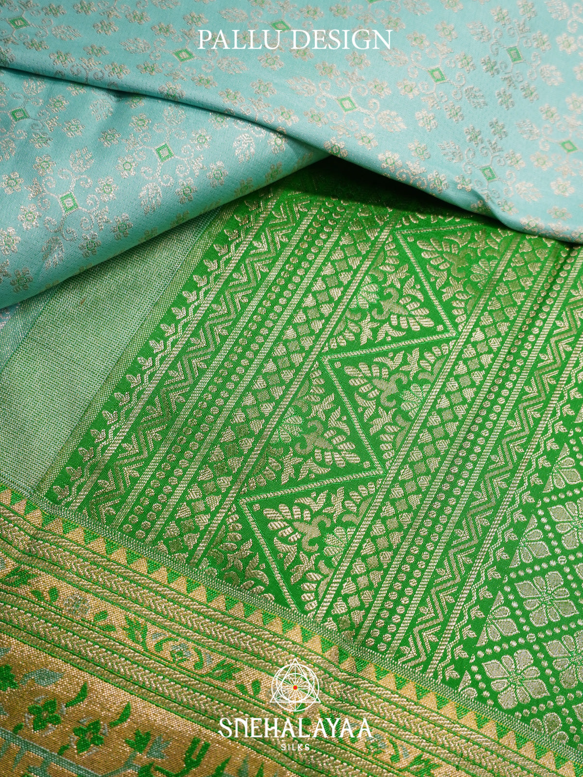 Mint Blue Kanjivaram Silk Saree