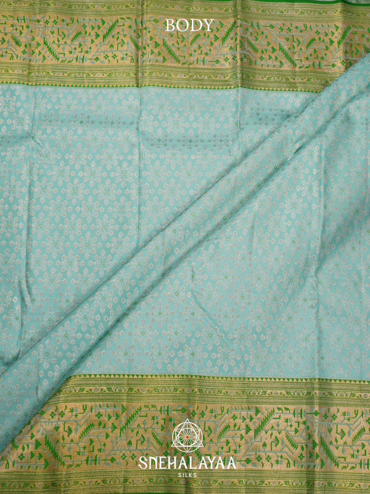 Mint Blue Kanjivaram Silk Saree