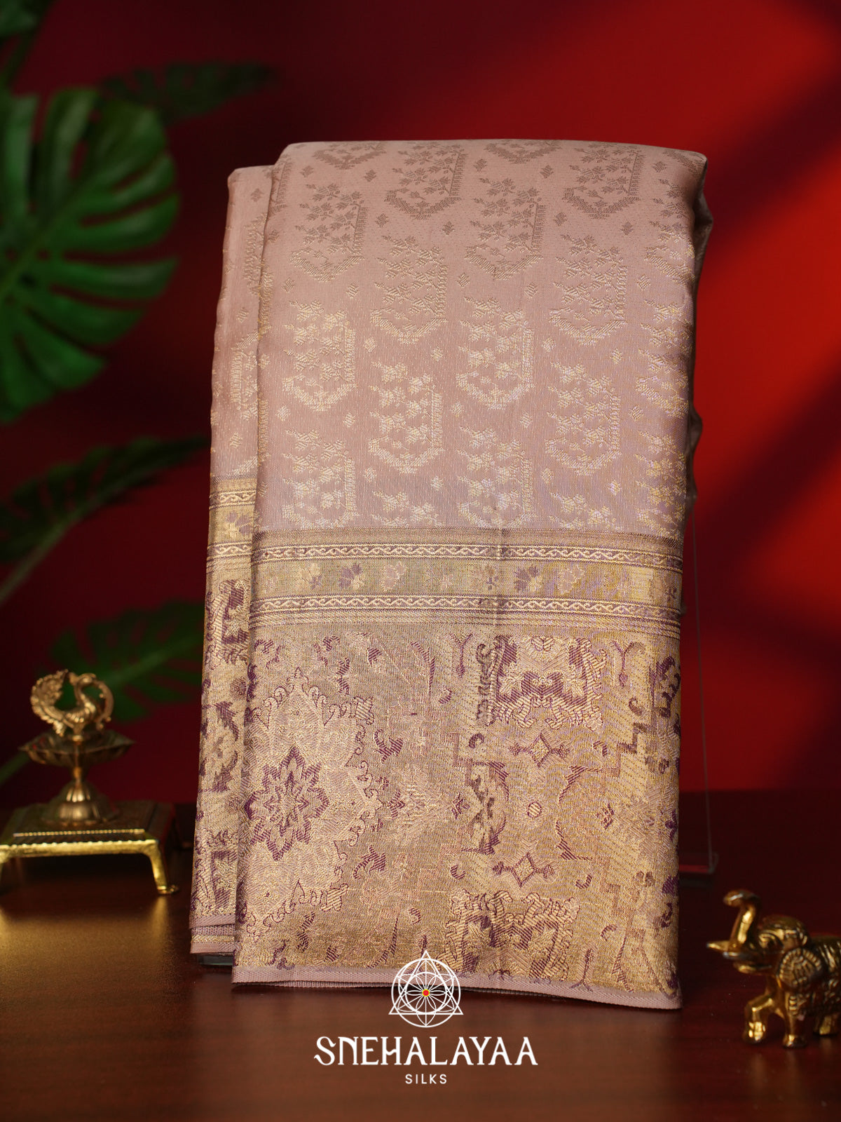Baby Pink Kanjivaram Silk Saree
