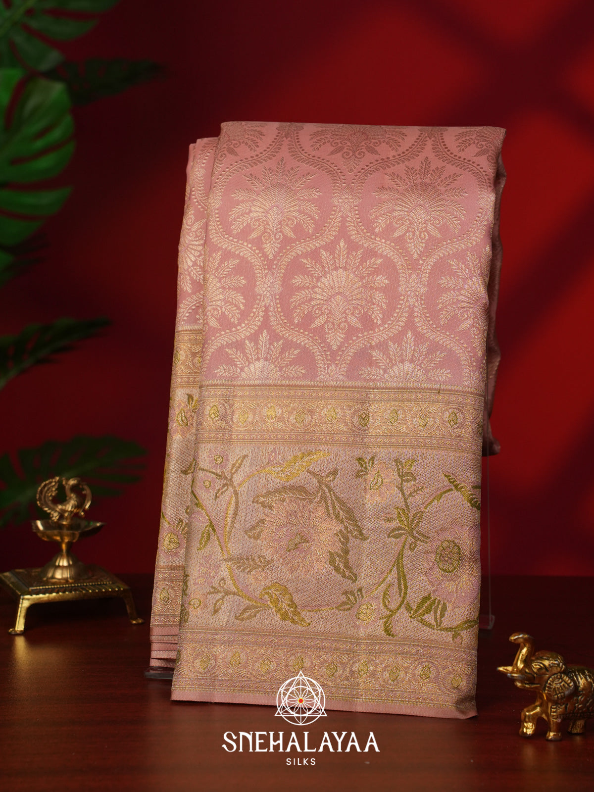 Pale Pink Kanjivaram Silk Saree
