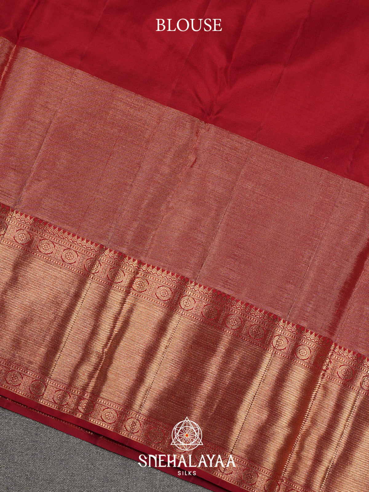 Coral Red Kanjivaram Silk Saree