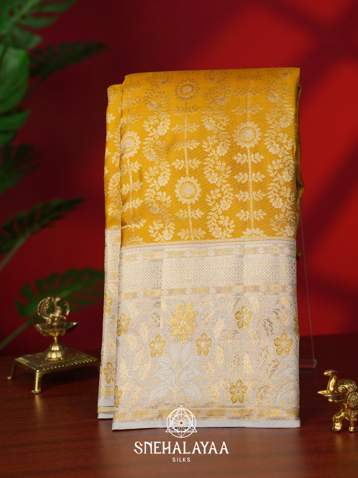 Yellow Kanjivaram Silk Saree