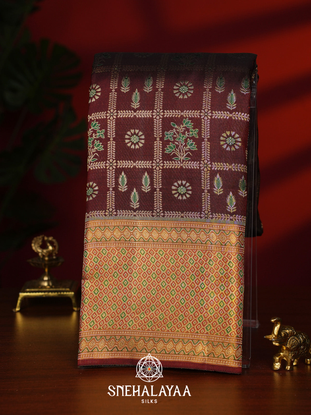 Coffee Brown Kanjivaram Silk Saree
