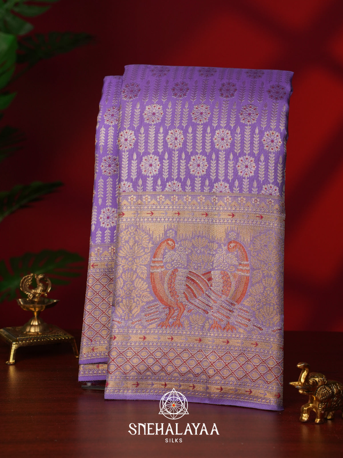 Lilac Kanjivaram Silk Saree
