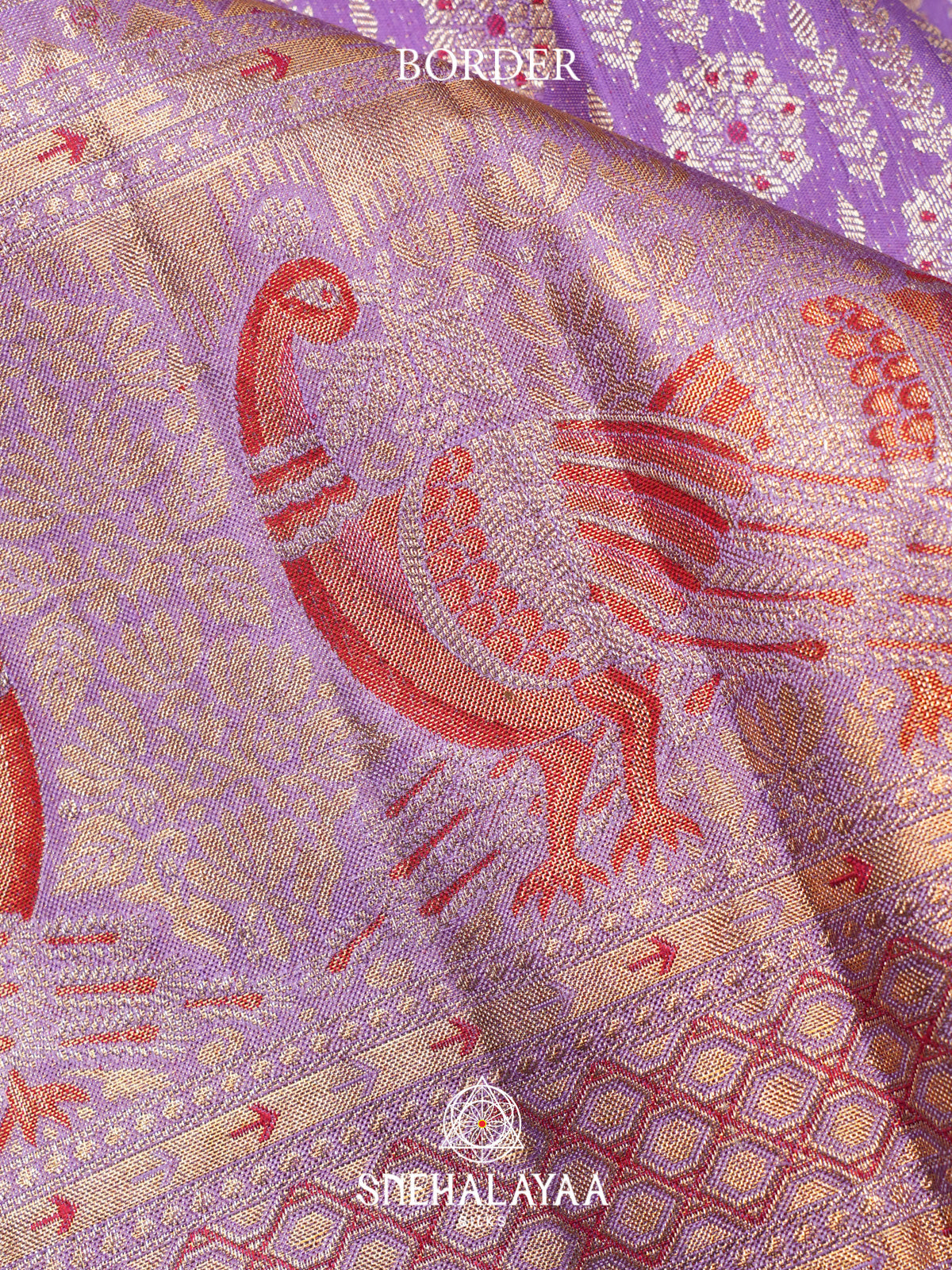 Lilac Kanjivaram Silk Saree