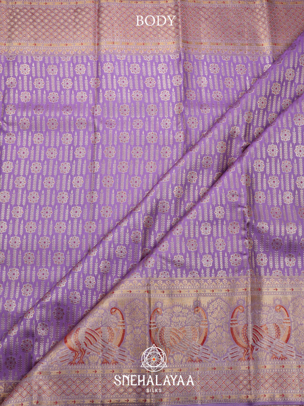 Lilac Kanjivaram Silk Saree