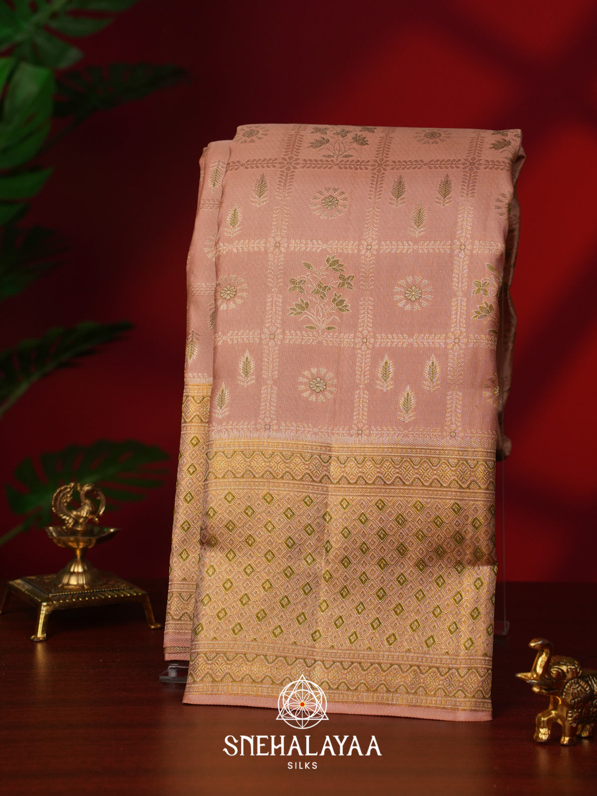 Cream Kanjivaram Silk Saree