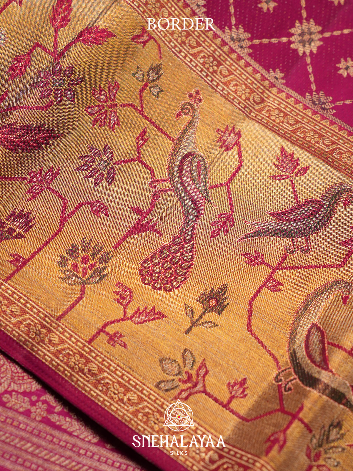 Fushsia Pink Kanjivaram Silk Saree
