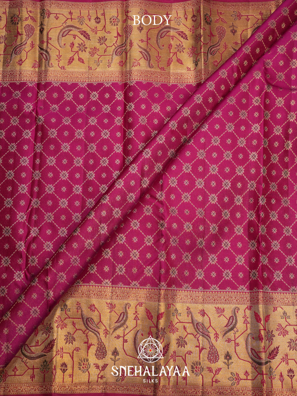 Fushsia Pink Kanjivaram Silk Saree