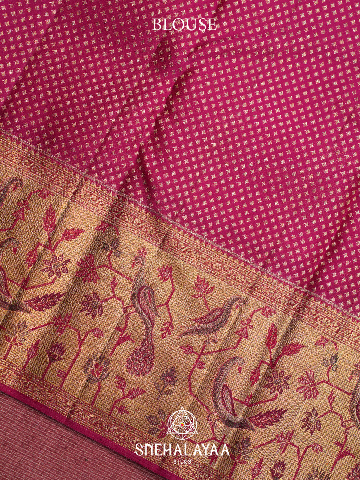 Fushsia Pink Kanjivaram Silk Saree
