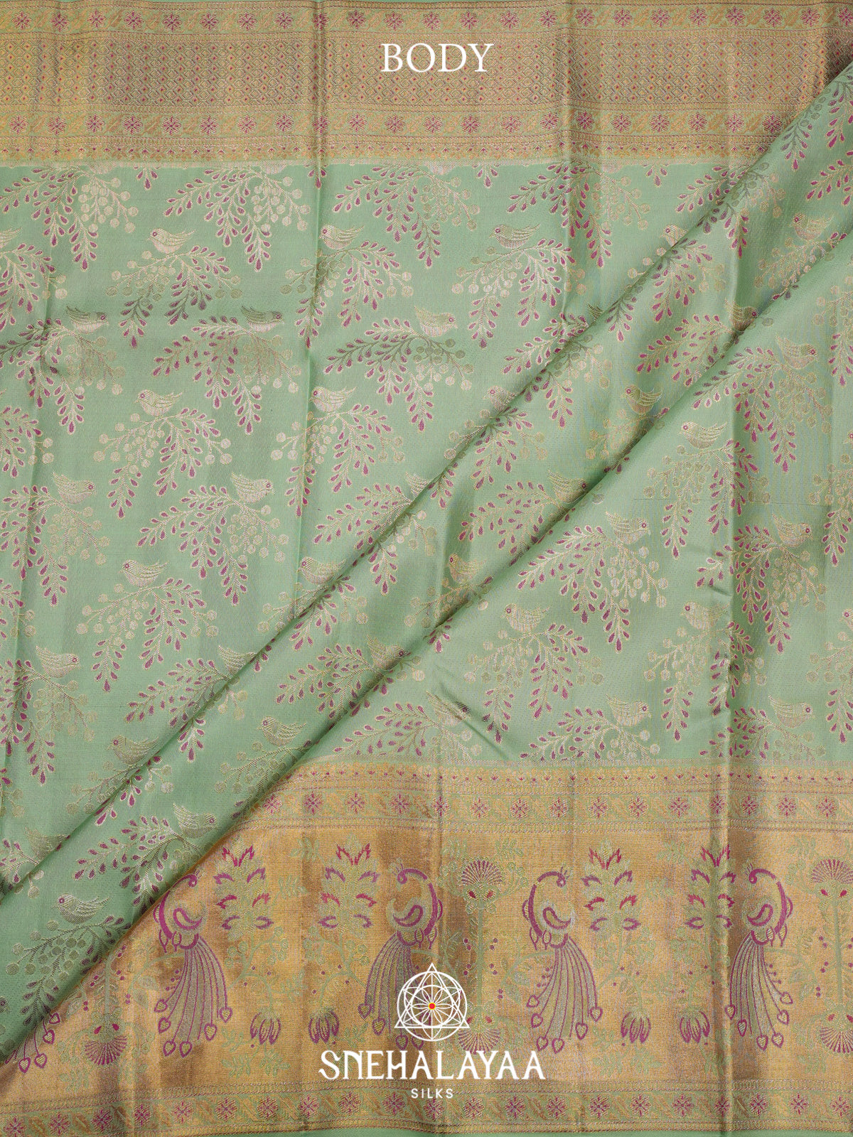 Mint Green Kanjivaram Silk Saree