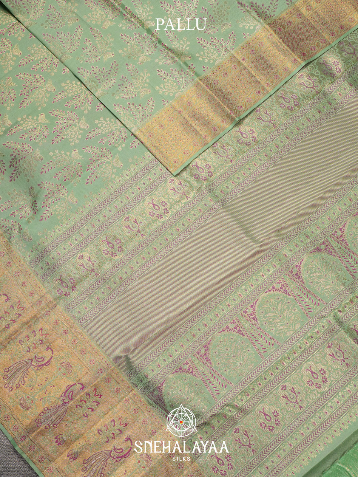 Mint Green Kanjivaram Silk Saree