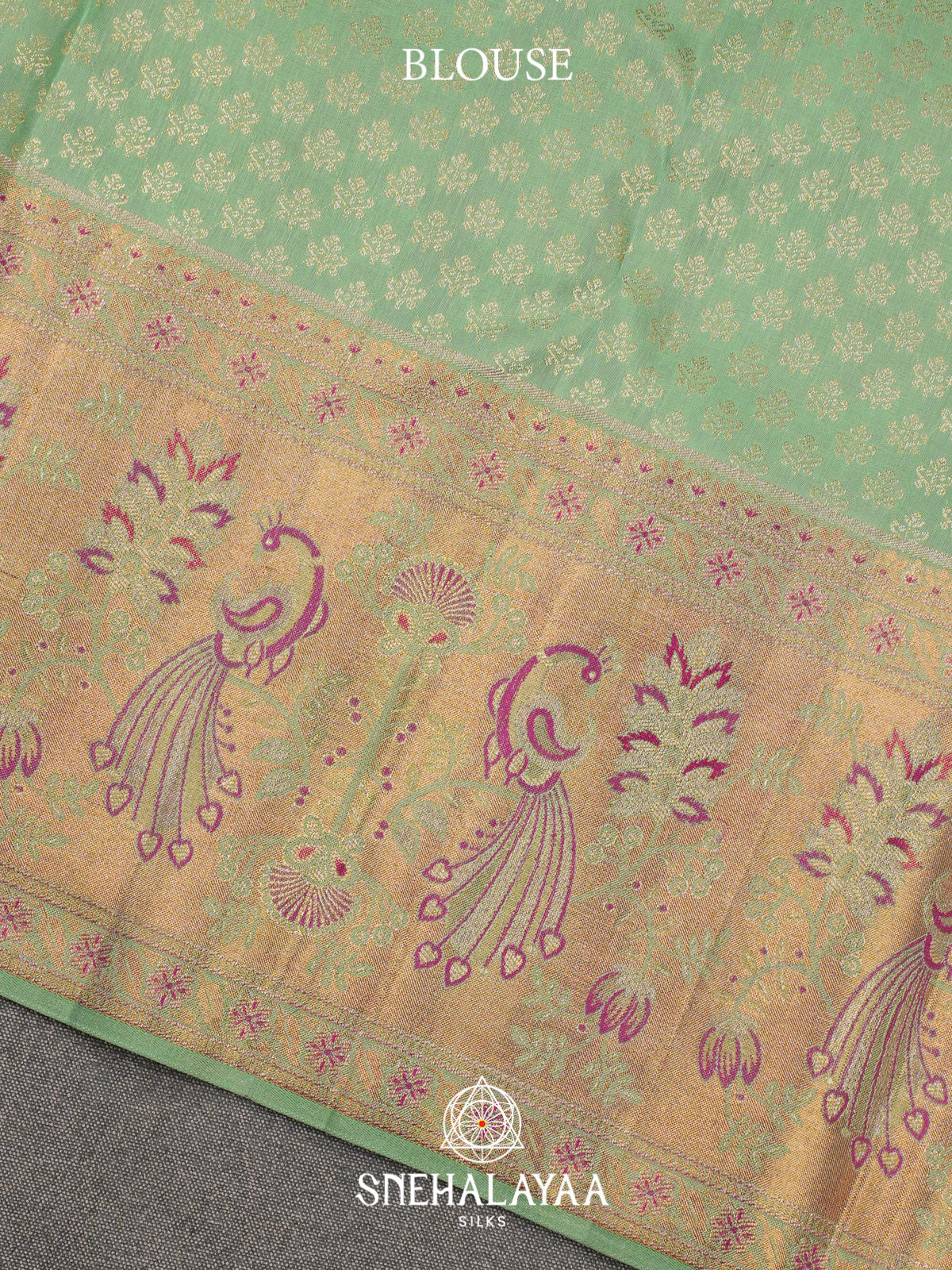 Mint Green Kanjivaram Silk Saree