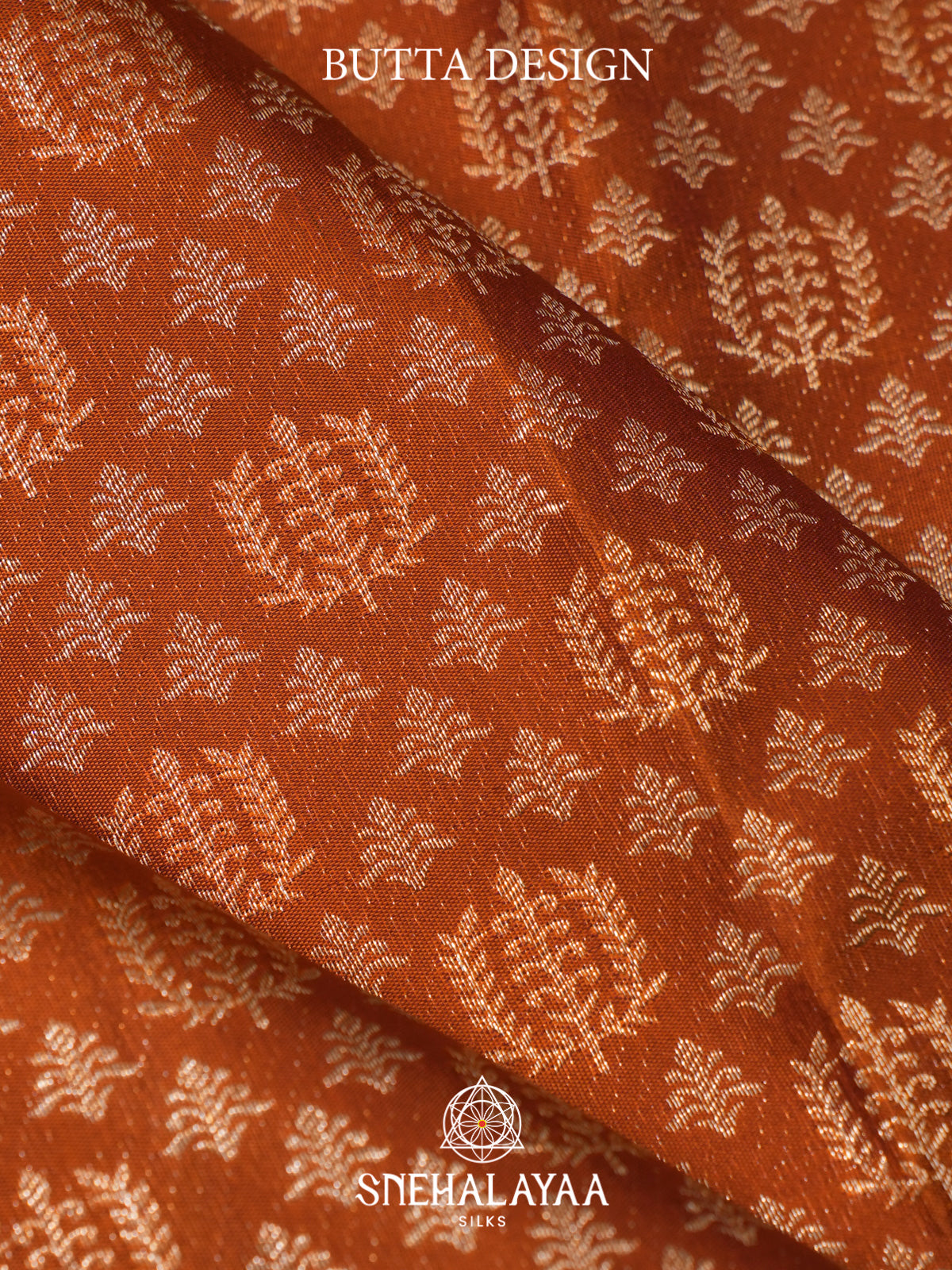 Burnt Orange Kanjivaram Silk Saree