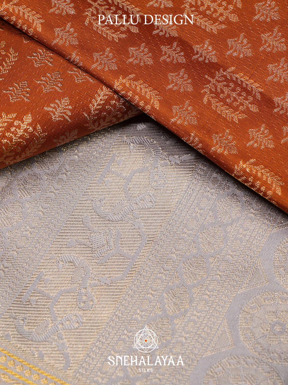 Burnt Orange Kanjivaram Silk Saree