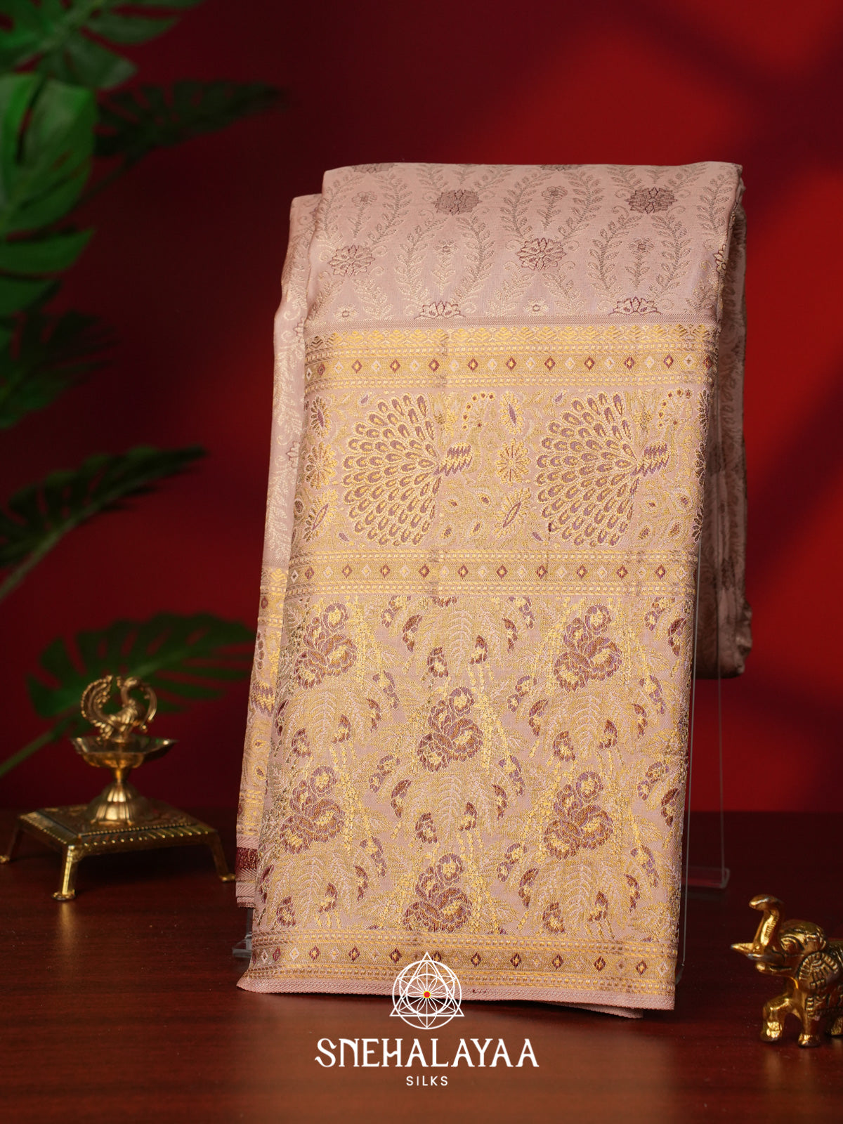 Baby Pink Kanjivaram Silk Saree