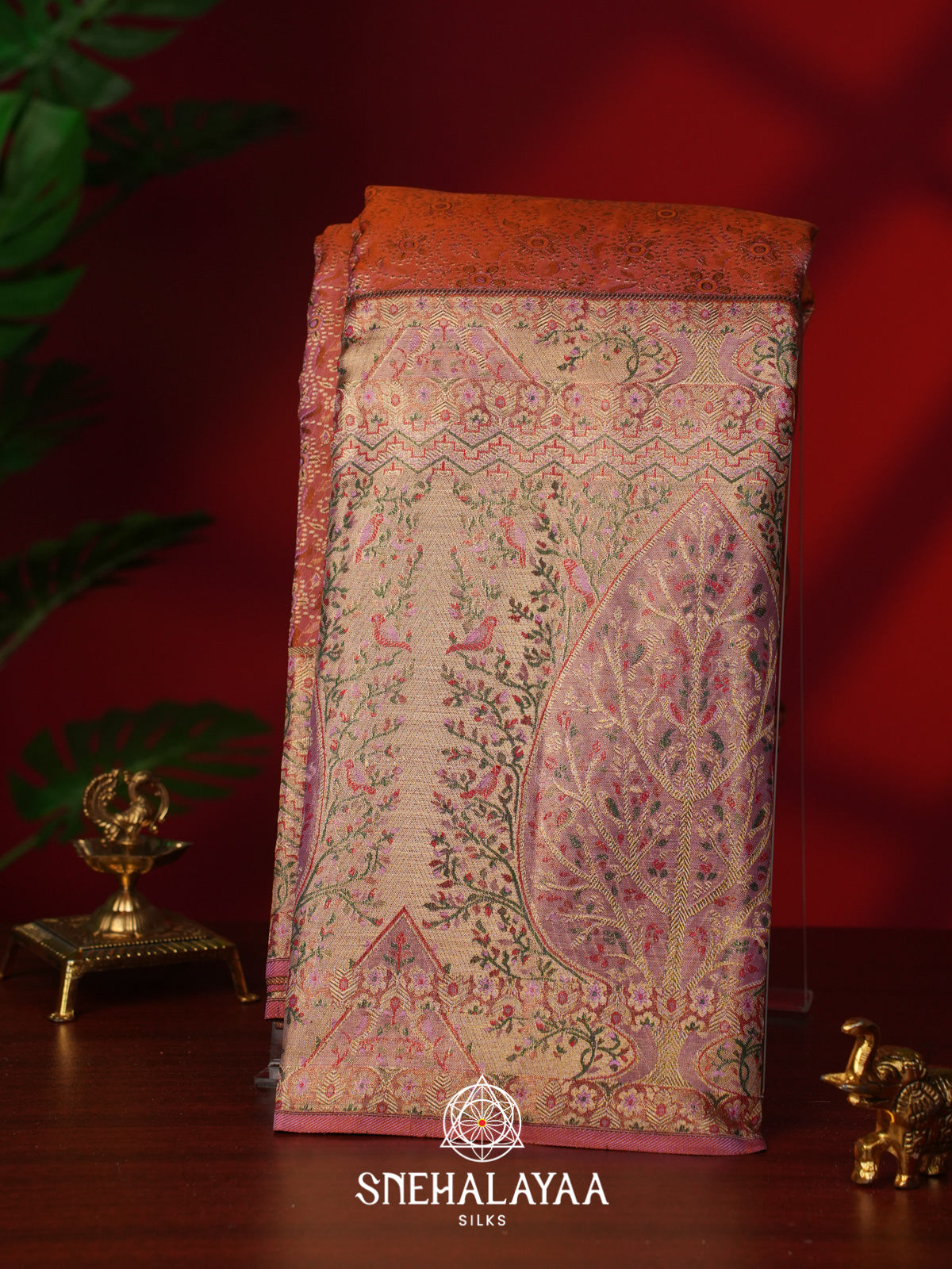 Peach Kanjivaram Silk Saree