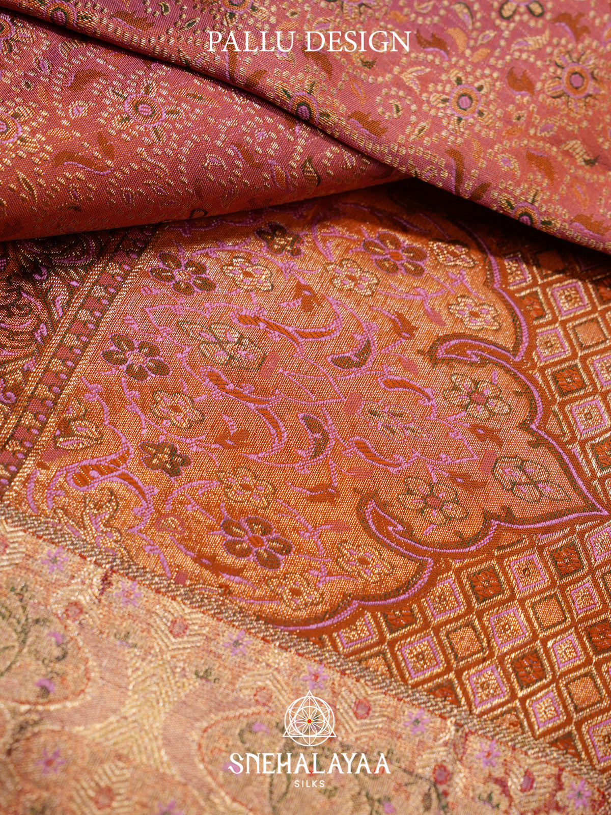 Peach Kanjivaram Silk Saree