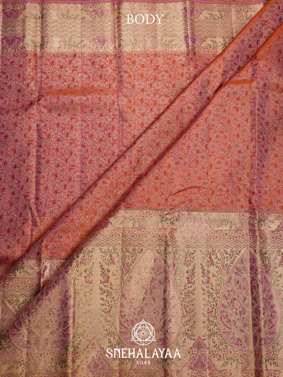 Peach Kanjivaram Silk Saree
