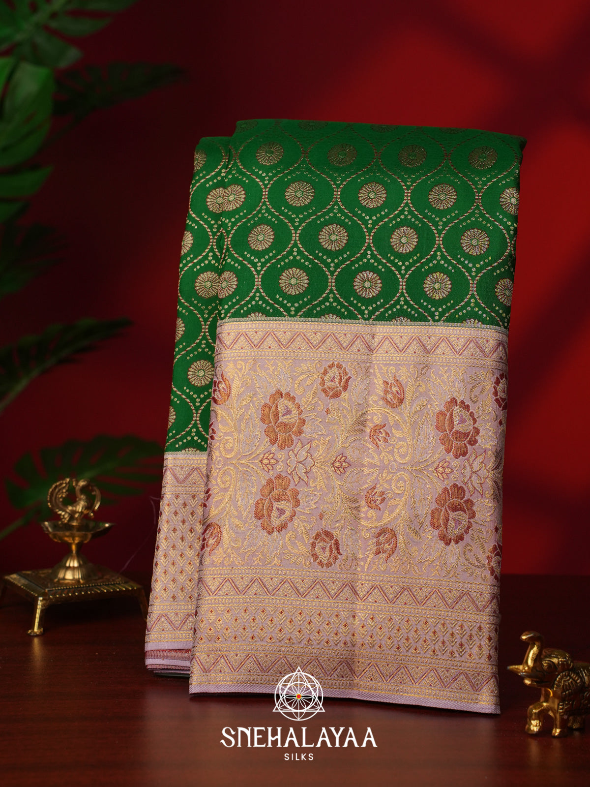 Emerald Green Kanjivaram Silk Saree