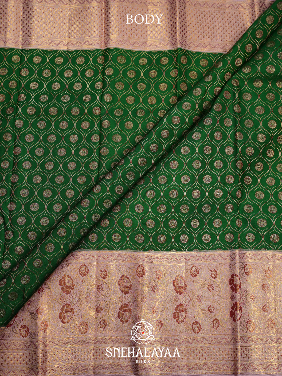 Emerald Green Kanjivaram Silk Saree