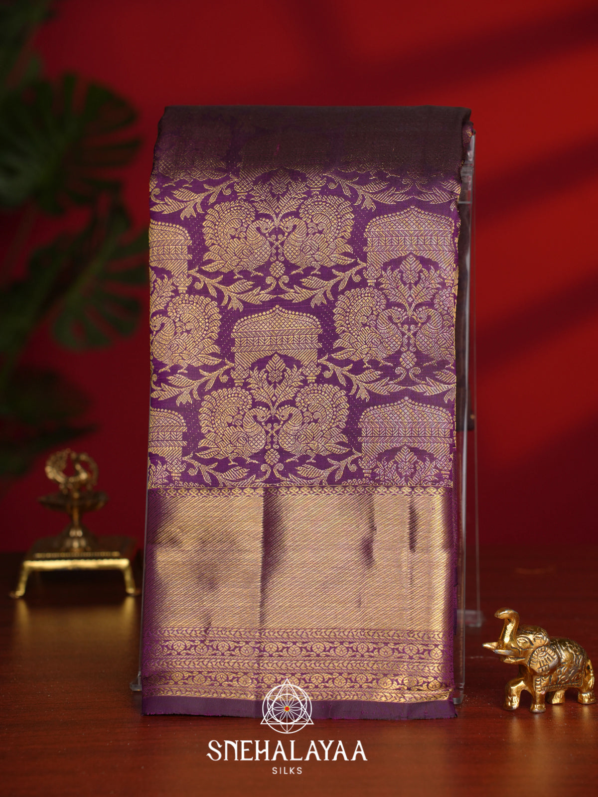 Purple Kanjivaram Silk Saree