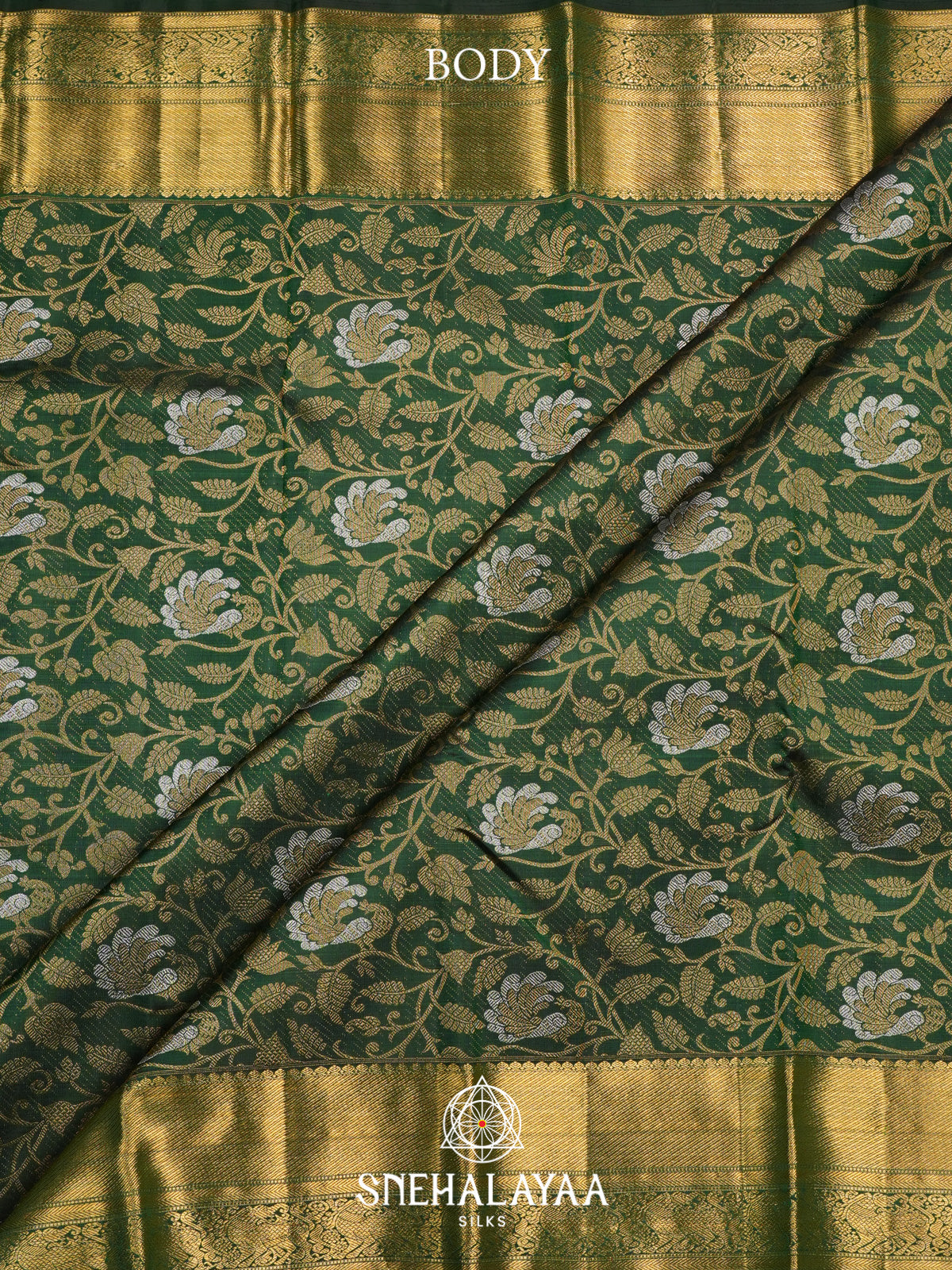Emerald Green Kanjivaram Silk Saree