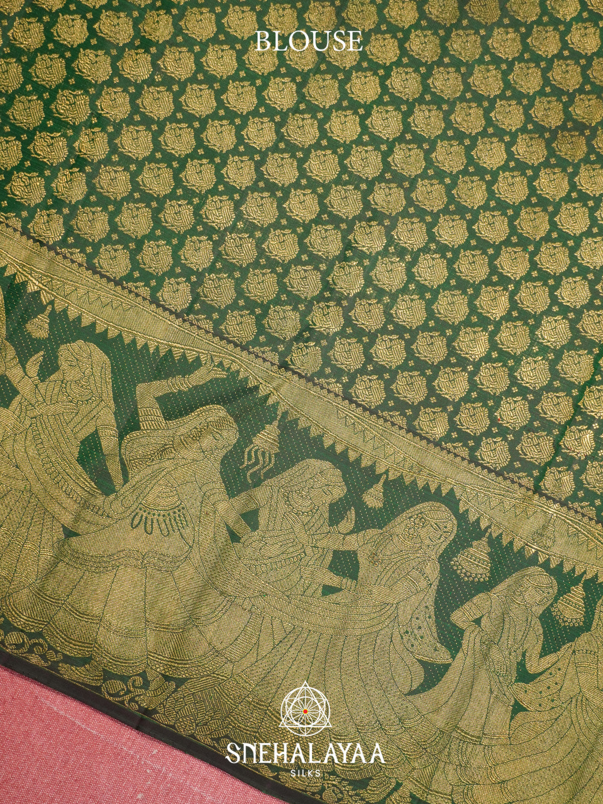 Coral Orange Kanjivaram Silk Saree