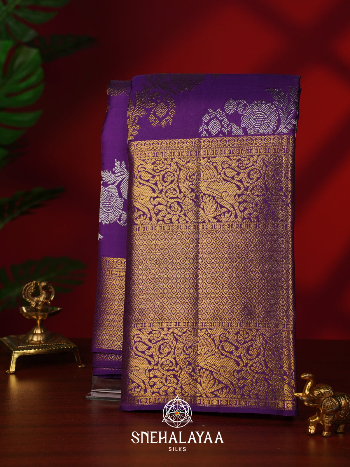 Purple Kanjivaram Silk Saree