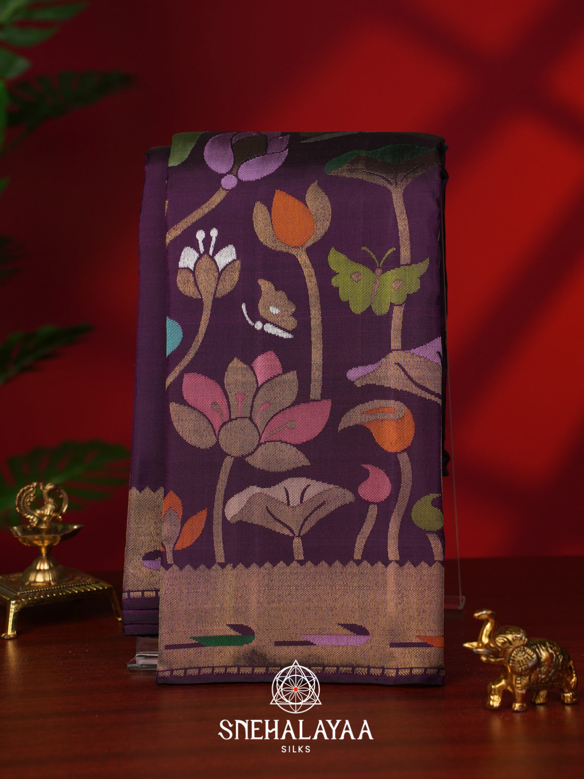 Purple Kanjivaram Silk Saree