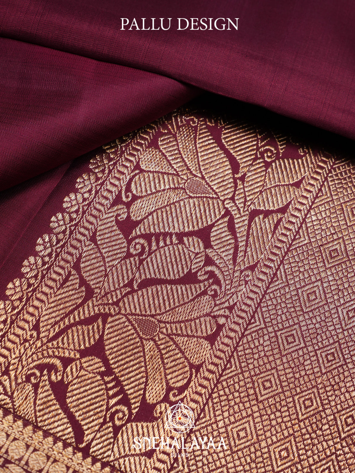 Wine Kanjivaram Silk Saree