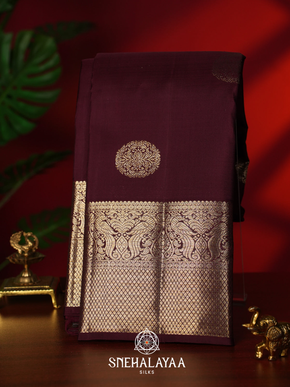 Maroon Kanjivaram Silk Saree