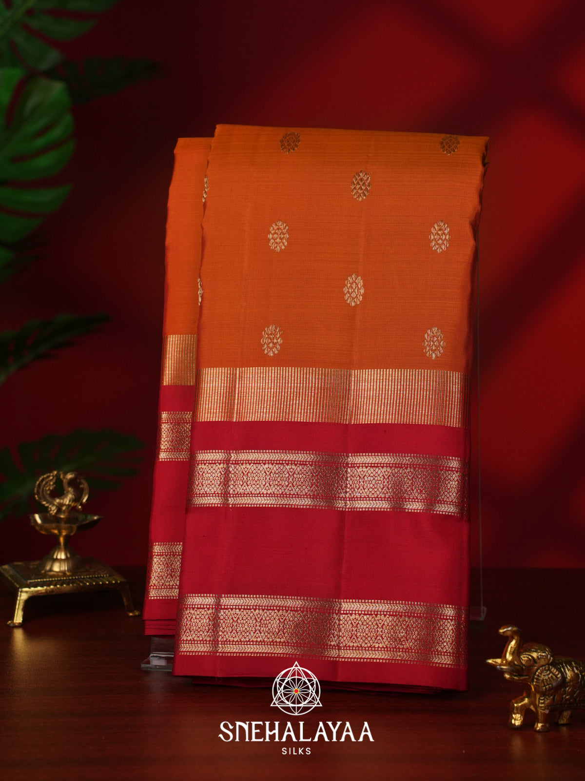 Orange Kanjivaram Silk Saree