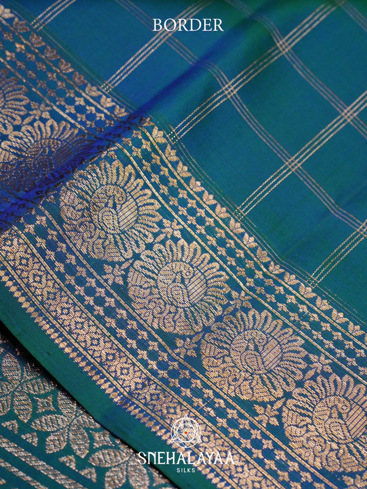 Peacock Blue Kanjivaram Silk Saree