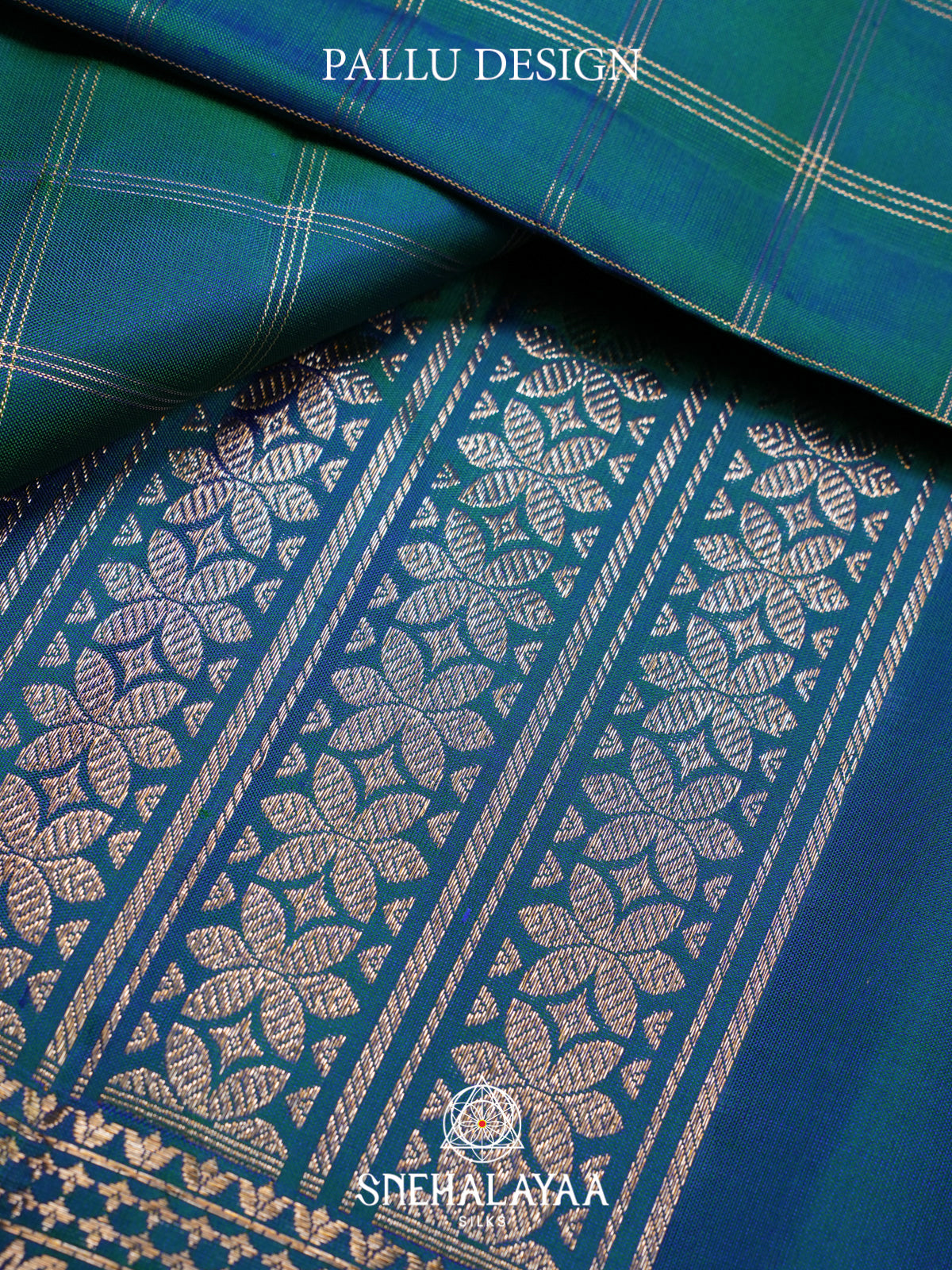 Peacock Blue Kanjivaram Silk Saree
