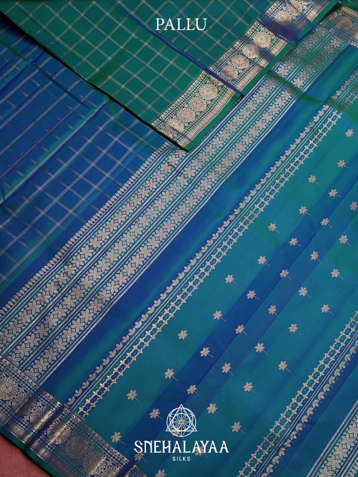 Peacock Blue Kanjivaram Silk Saree