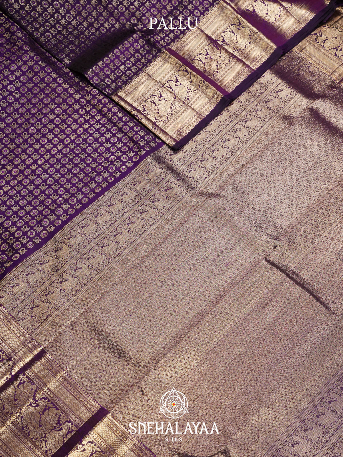 Purple Kanjivaram Silk Saree