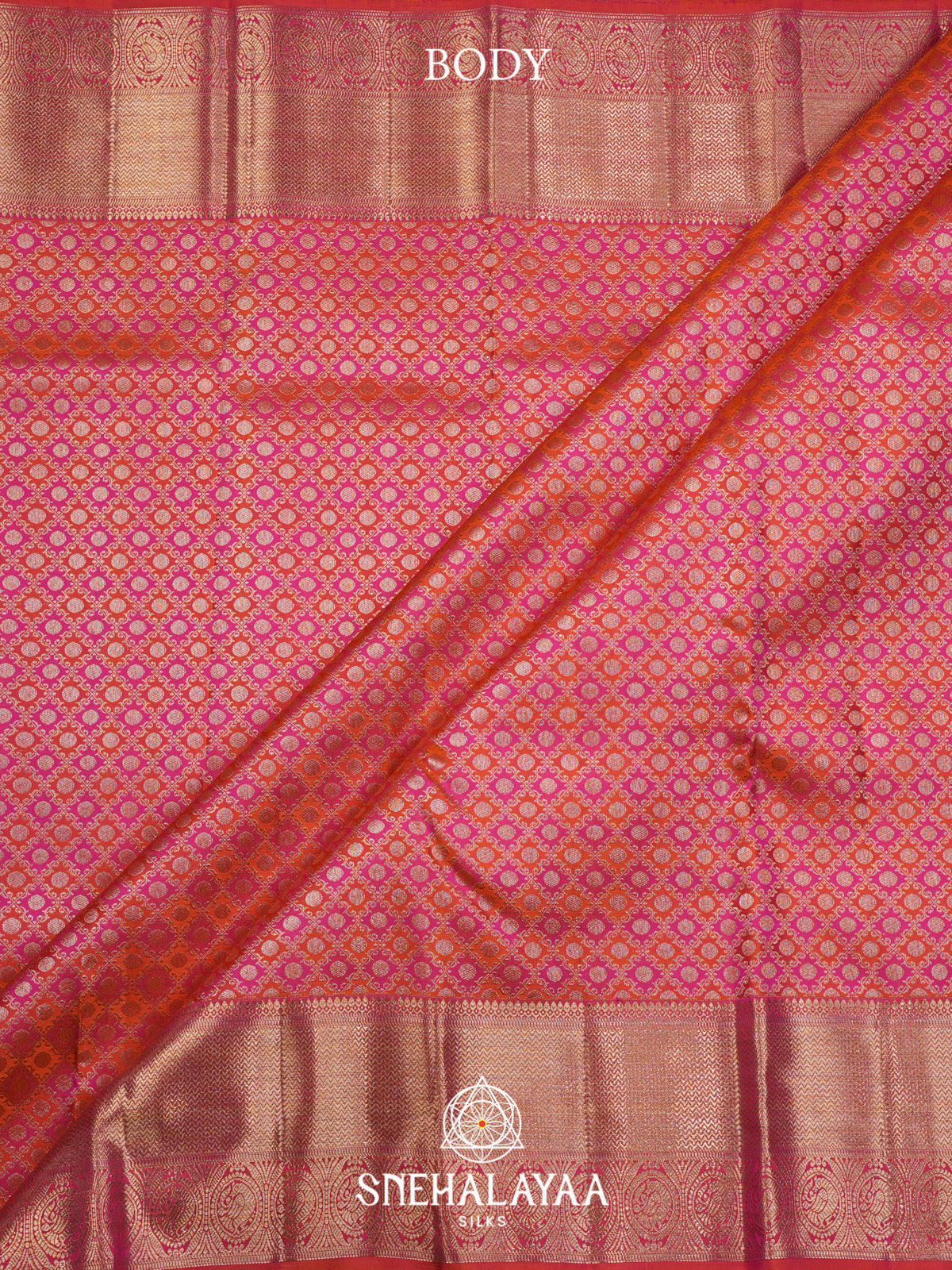 Pink Kanjivaram Silk Saree