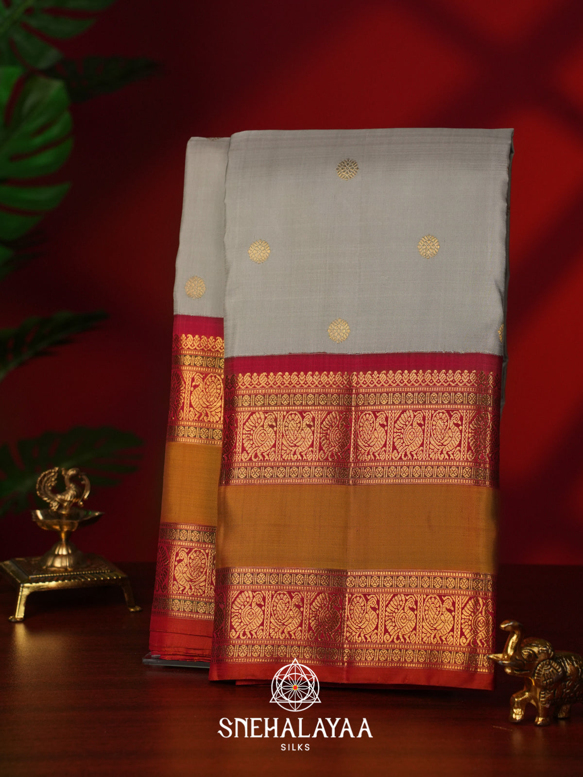 Off White Kanjivaram Silk Saree
