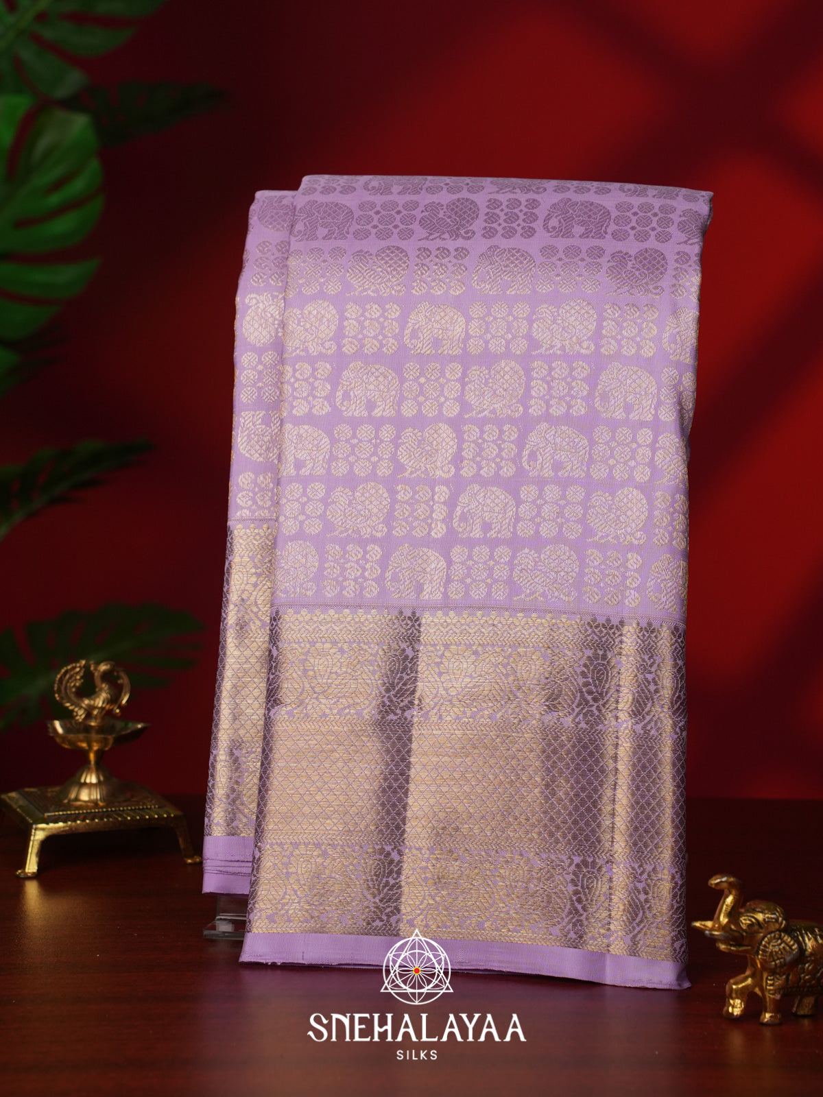 Lilac Kanjivaram Silk Saree