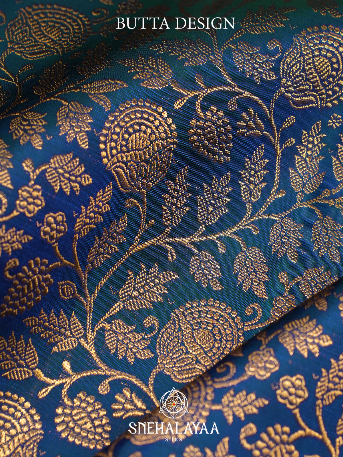 Peacock Blue Kanjivaram Silk Saree