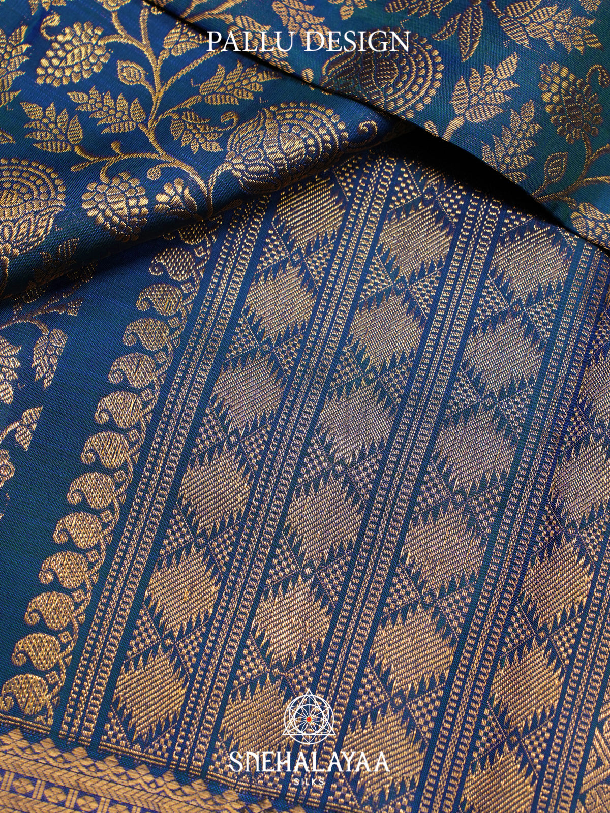 Peacock Blue Kanjivaram Silk Saree